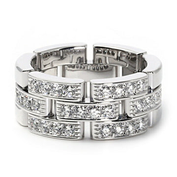 CARTIER Maillon Panthere 3-row K18WG White Gold Ring