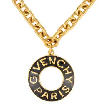 GIVENCHY plate long necklace metal gold