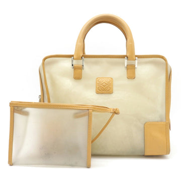 Loewe Amazona 2000 Vinyl Handbag Tote Bag Leather Limited Model Anagram Brown