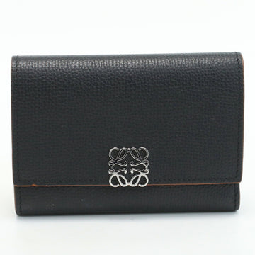 LOEWE Vertical Small Anagram C821S33X01 Tri-fold Wallet with Coin Purse Calfskin Women's