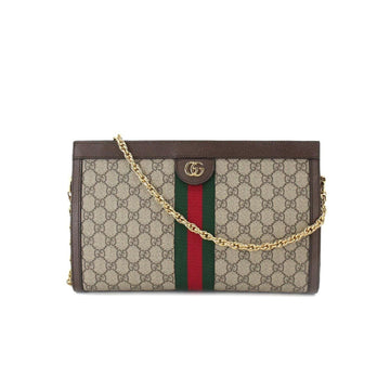 Gucci Ophidia GG Supreme Medium Shoulder Bag Leather Beige Brown 503876
