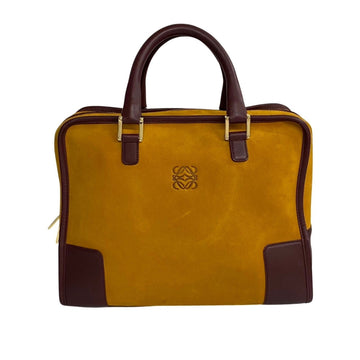 LOEWE Amazona 32 Anagram Logo Leather Suede Genuine Handbag Mini Boston Bag Yellow