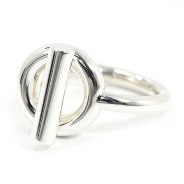 HERMES Echape MM Ring Silver 925  #51 Women's Men's Toggle Clasp Fashion