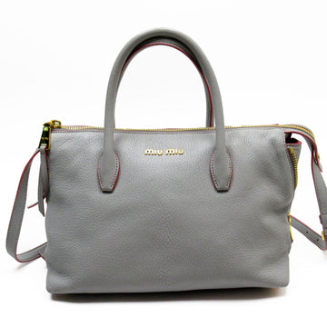 Miu MIUMIU Handbag Shoulder Bag 2 Way Gold Leather Ladies