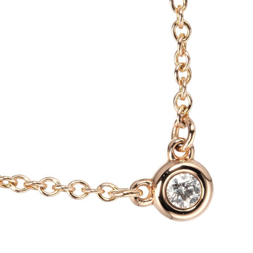 TIFFANY&Co. Visor Yard Necklace Top Width 3.7mm K18 PG Pink Gold Diamond