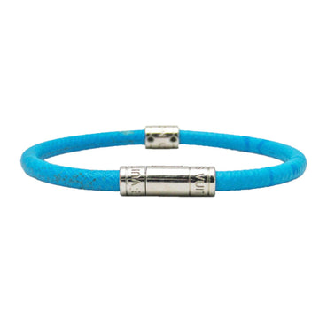 LOUIS VUITTON Taigarama Neo Split M6568 Leather Charm Bracelet Light Blue