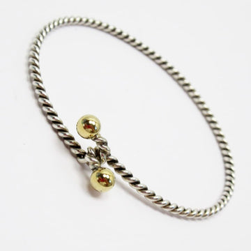 TIFFANY&Co. Bracelet Bangle Hook & Eye Twist Silver x Gold Ag925xAu750
