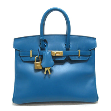 HERMES Birkin 25 handbag Blue leather Taderakto