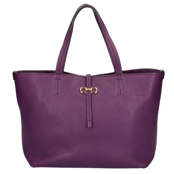 Salvatore Ferragamo Gancini Tote Bag Leather Purple Ladies