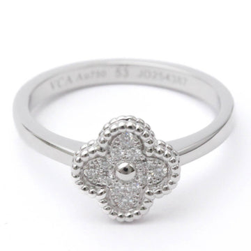 Van Cleef & Arpels Sweet Alhambra White Gold (18K) Fashion Diamond Band Ring Carat/0.08 Silver