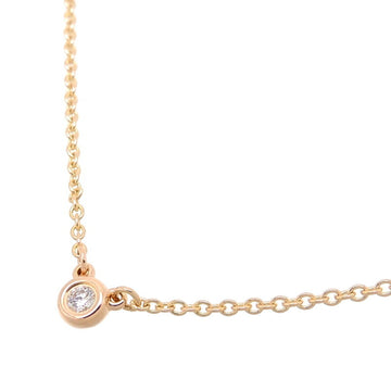 TIFFANY visor yard diamond women's necklace 750 pink gold