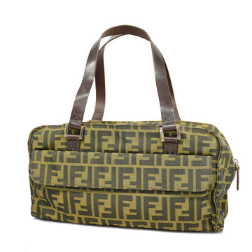 Fendi Handbag Zucca Nylon Canvas Khaki