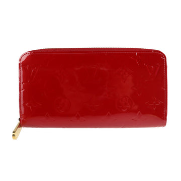 LOUIS VUITTON Zippy Wallet Long M90200 Monogram Vernis Surise Red Round Zipper Zip Gold Metal Fittings