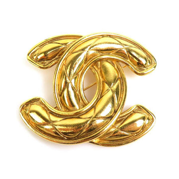 CHANEL brooch here mark metal gold unisex