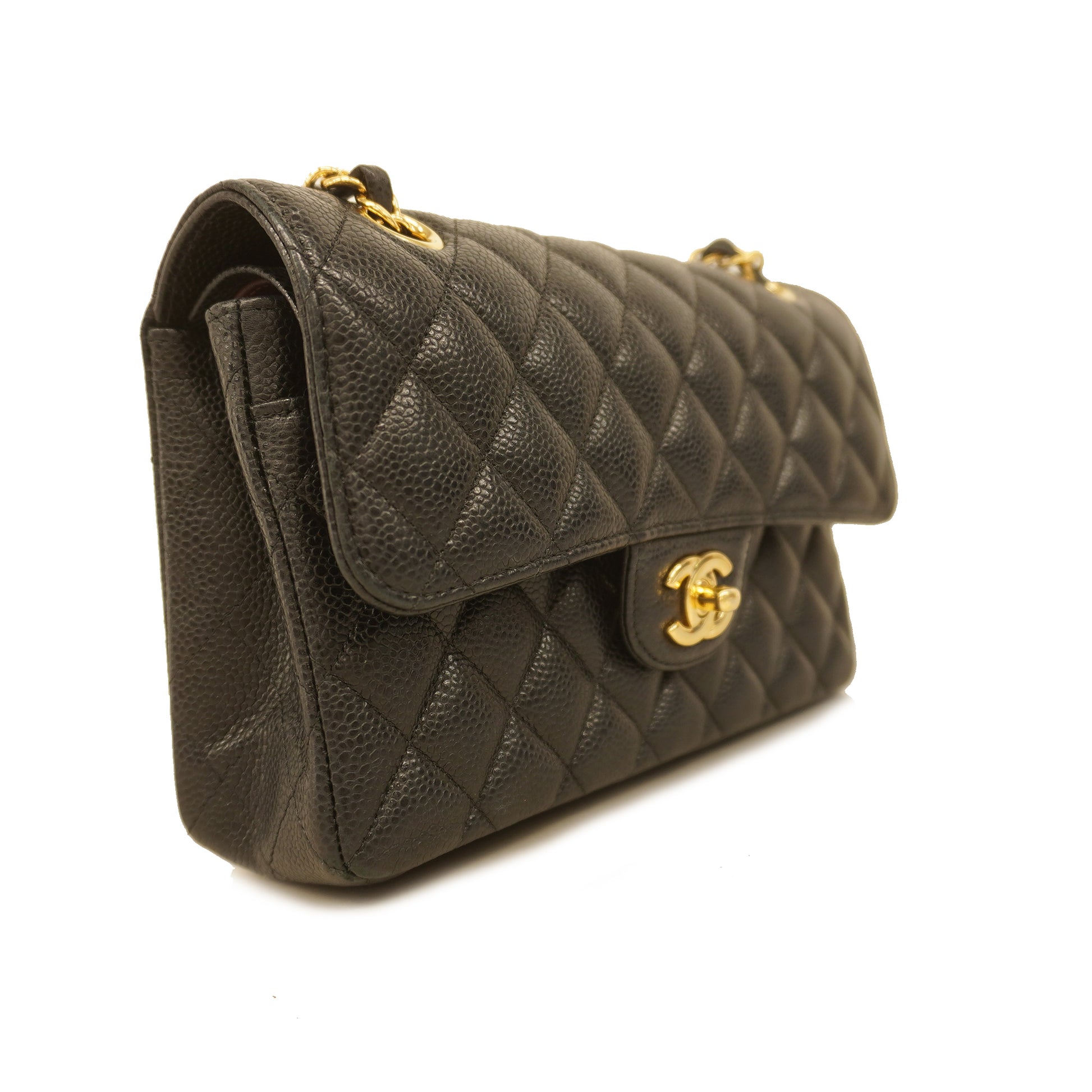 Chanel Matelasse W Flap W Chain Shoulder Bag Lambskin Women's Black