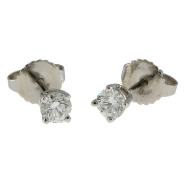 TIFFANY&Co. Solitaire Stud Earrings Pt950 Platinum Diamond Women's