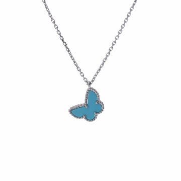 VAN CLEEF & ARPELS Sweet Alhambra Turquoise VCARF80500 Women's K18 White Gold Necklace