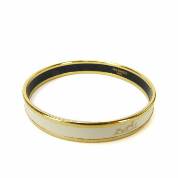 HERMES enamel bangle bracelet accessory cloisonne gold off-white GP plated ladies accessories