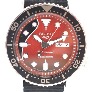 SEIKO/ SBSA073 Brian May Collaboration Automatic AT Red Dial Watch Black Men's