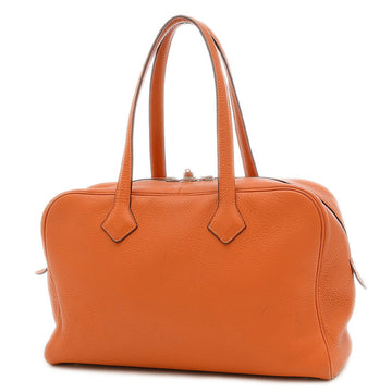 Hermes Victoria Elan 38 Taurillon Clemence Orange K Engraved Handbag