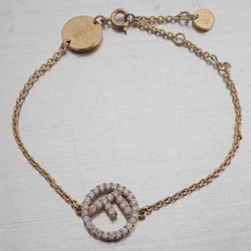 Fendi Bracelet F Gold Silver Rhinestone Bangle Chain Breath Ladies