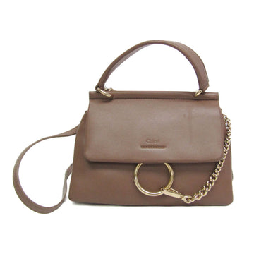 Chloe FAYE SMALL TOP HANDLE CHC21AS413F17 23Y Women's Leather Handbag,Shoulder Bag Beige Brown