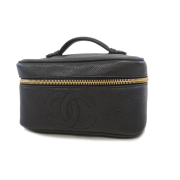 Chanel Vanity Bag Women's Caviar Leather Black