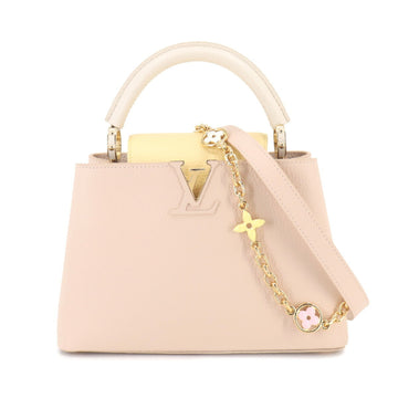 LOUIS VUITTON Capucines BB 2way Hand Shoulder Bag Taurillon Leather Pink Yellow Ivory M22514 RFID