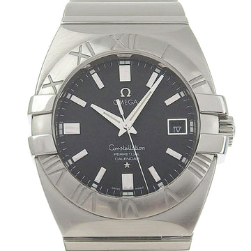 OMEGA Constellation Watch Double Eagle 1513.51 Stainless Steel Swiss Made Silver Quartz Analog Display Black Dial Men's
