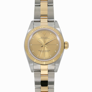 ROLEX Oyster Perpetual 76243 K number Champagne Zephyr ladies watch