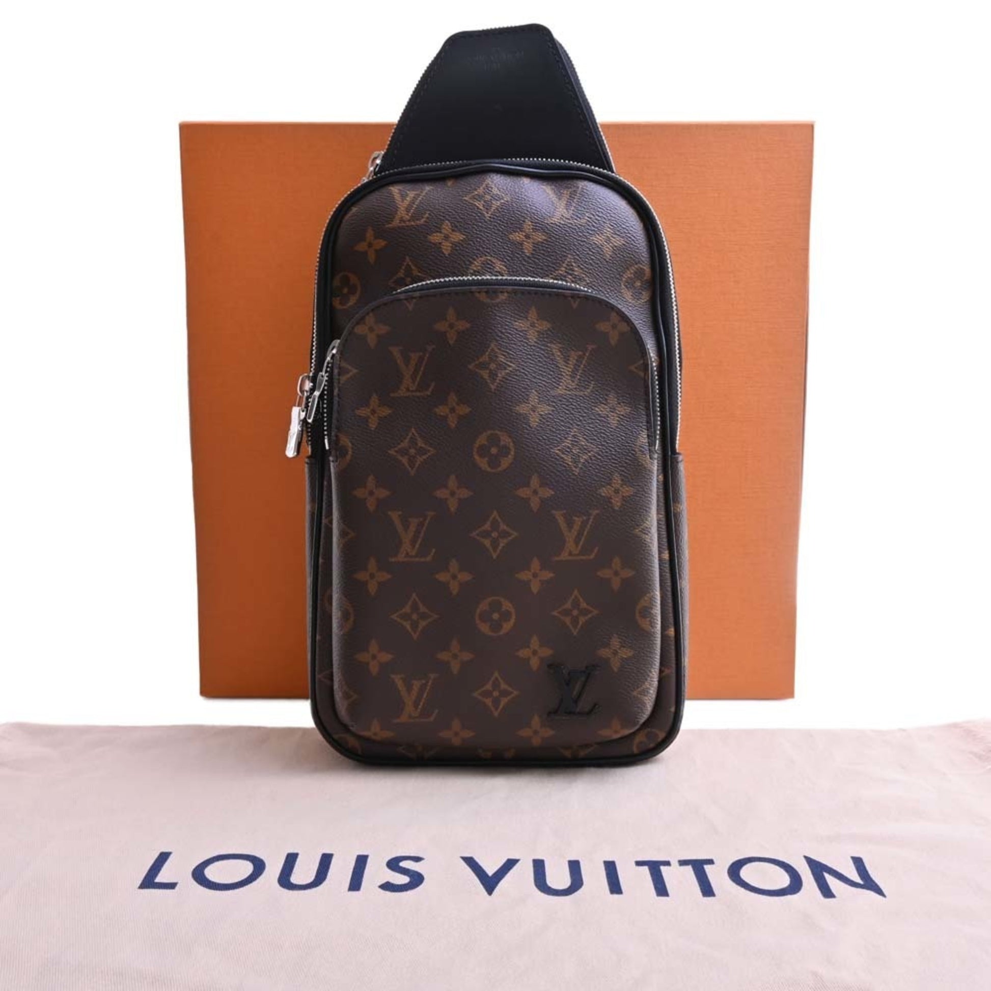 LOUIS VUITTON Louis Vuitton Monogram Macassar Avenue Sling Bag Body M46327  Brown Black Men's