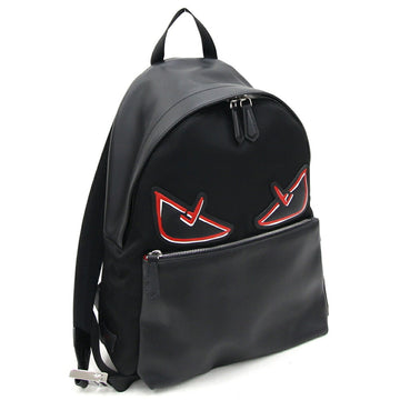 FENDI Backpack Monster Bugs Eye 7VZ042 Black Red Nylon Leather Day Bag Men Women