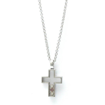 CHOPARD Happy Diamond Cross Top Charm 79/4009 White Gold [18K] Diamond,Sapphire Men,Women Fashion Pendant Necklace [Silver]