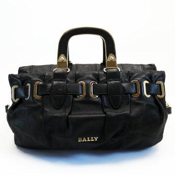 BALLY Handbag Shoulder Bag 2Way Black Gold Leather