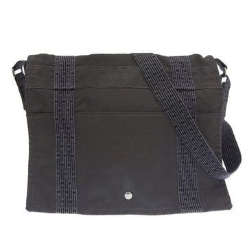 Hermes Bazas MM shoulder bag canvas dark gray