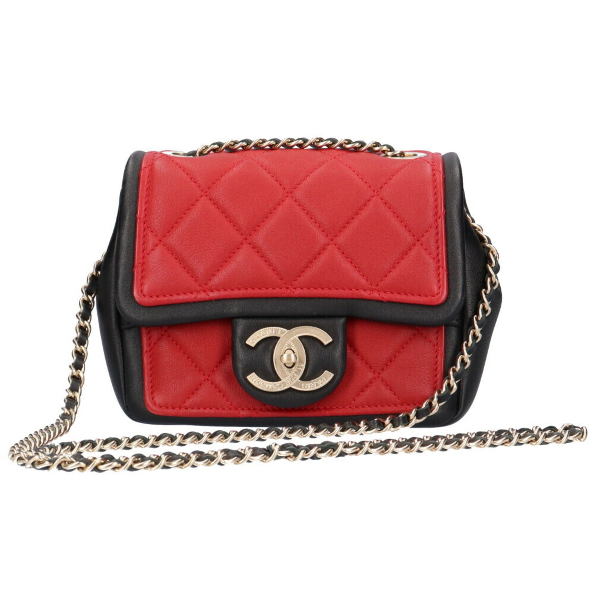 CHANEL CHANEL 2way Shoulder Bag A92991 Calfskin leather Red Used