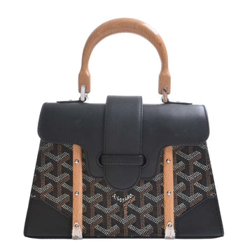 GOYARD Leather Saigon Handbag TY01CL01P Black Ladies