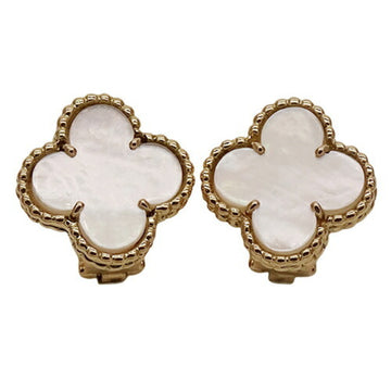 VAN CLEEF & ARPELS Earrings Alhambra Ladies White Shell 18KT