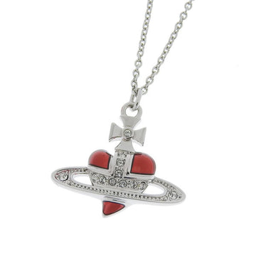 VIVIENNE WESTWOOD Diamante Heart Orb Necklace Red Ladies