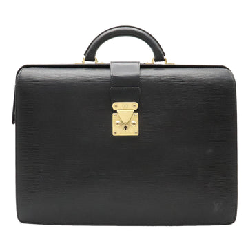 LOUIS VUITTON Epi Serviette Fermoir Bag Leather Noir Black Key Missing M54352