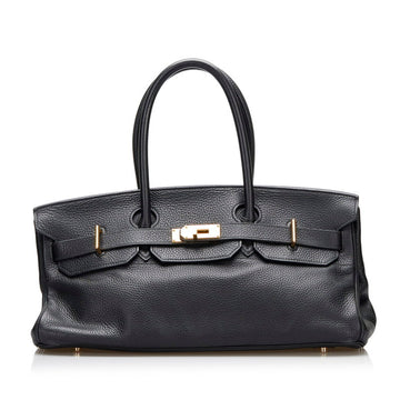 Hermes shoulder Birkin 42 handbag black leather ladies HERMES