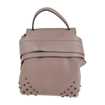 TOD'S Wave Line Backpack/Daypack Leather Purple Gray 3WAY Mini Backpack Shoulder Bag Handbag