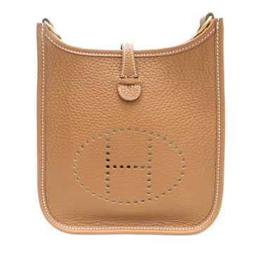HERMES Evelyn TPM Shoulder Bag Gold/G Hardware Taurillon Clemence B Engraved Women's Men's