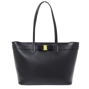 Salvatore Ferragamo Bag Ladies Handbag Shoulder Vara Ribbon Leather Black