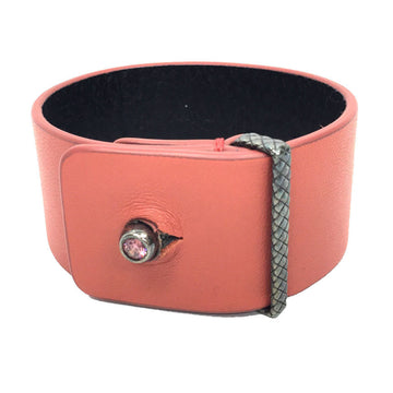 BOTTEGA VENETA intrecciato bracelet bangle silver 925 leather women's