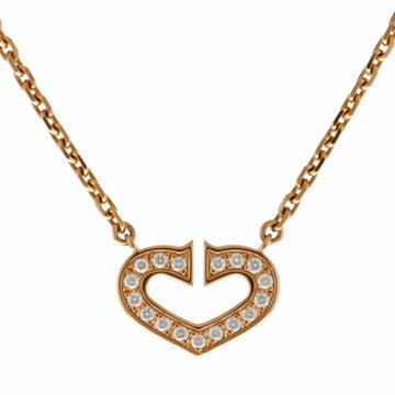 Cartier C Heart Necklace 18K Gold Diamond Ladies