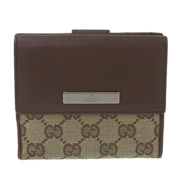 Gucci GG Canvas W Hook Double Folding Wallet Brown 05504 2184