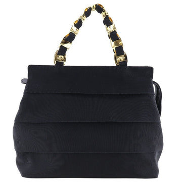 SALVATORE FERRAGAMO Vala Chain Handbag AU-21 5251 Canvas Made in Italy Black A5 Zipper Ladies