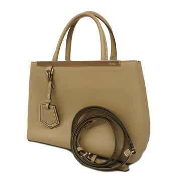 FENDIAuth  2way Bag Petit Toujour Women's Leather Handbag,Shoulder Bag Grayish