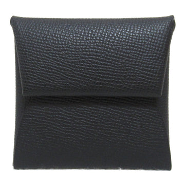 HERMES Bastia coin purse Black leather Epsom